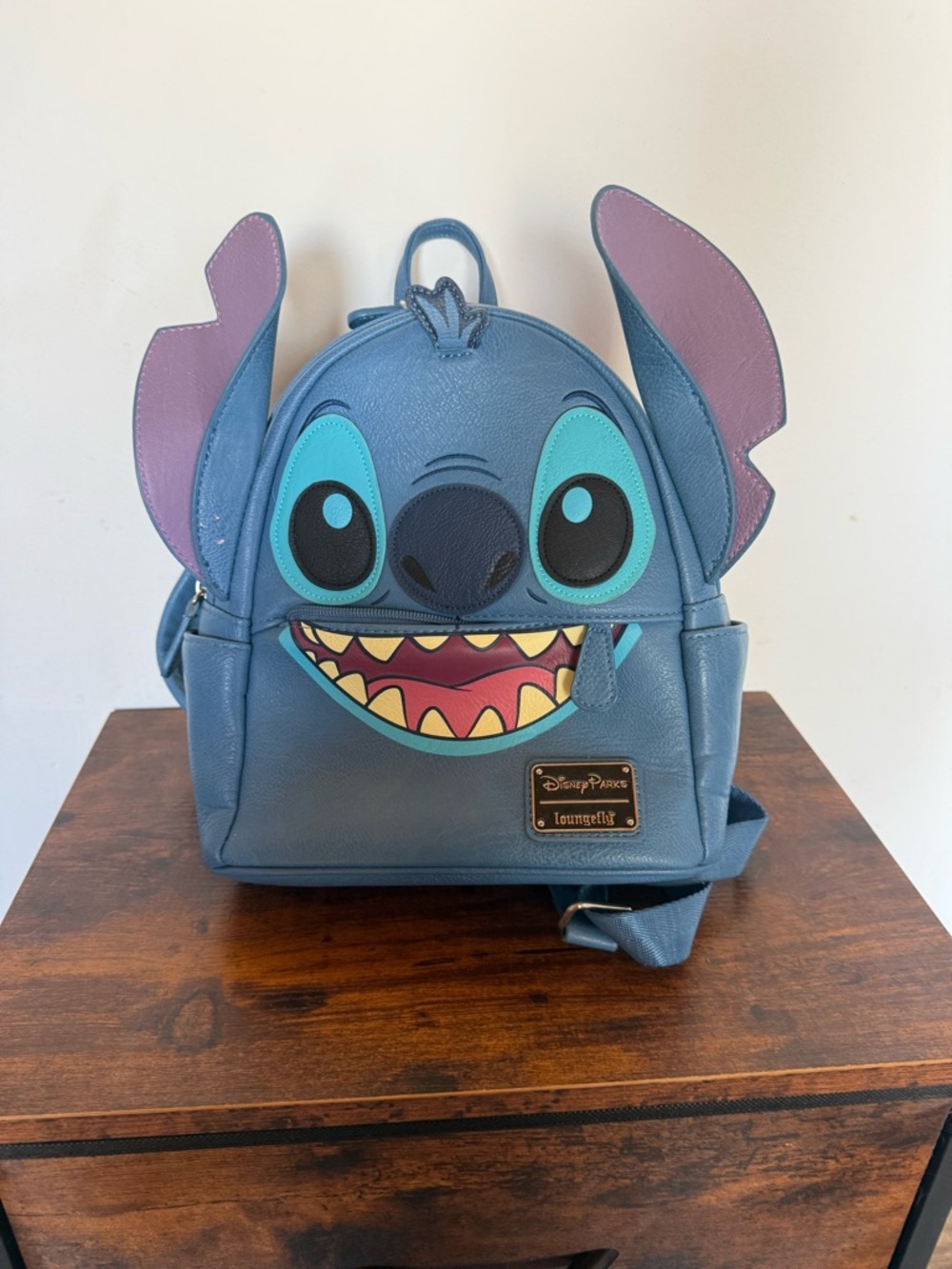 Loungefly Disney Stitch Blue Character Mini Backpack
